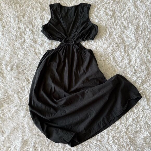Rails Rizo Black Sleeveless A-line Midi Dress with Cut Outs Size M - Picture 7 of 7